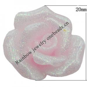 Resin Cabochons, No Hole Headwear & Costume Accessory, Flower, About 20mm in diameter, Sold by Bag