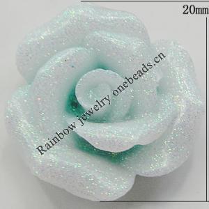 Resin Cabochons, No Hole Headwear & Costume Accessory, Flower, About 20mm in diameter, Sold by Bag