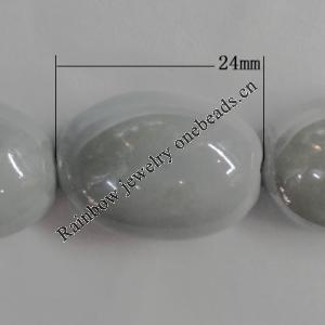 Porcelain Beads, Oval 24x18mm, Hole:About 1.5mm, Sold by Bag