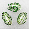 Silver Foil Lampwork Beads, Oval 25x16mm Hole:About 2mm, Sold by PC