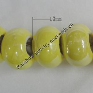 Porcelain Beads, 15x10mm, Hole:About 1.5mm, Sold by Bag