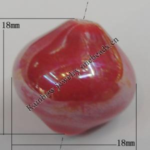 Porcelain Beads, 18x18mm, Hole:About 1.5mm, Sold by Bag