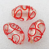 Silver Foil Lampwork Beads, Oval 25x16mm Hole:About 2mm, Sold by PC