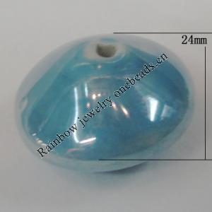 Porcelain Beads, 24x15mm, Hole:About 1.5mm, Sold by Bag