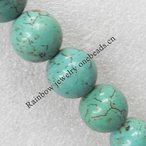 Turquoise Beads, Round 10mm Hole:About 1.5mm, Sold per 15.7-Inch Strand