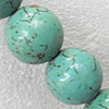 Turquoise Beads, Round 12mm Hole:About 1.5mm, Sold per 15.7-Inch Strand