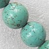 Turquoise Beads, Round 12mm Hole:About 1.5mm, Sold per 15.7-Inch Strand