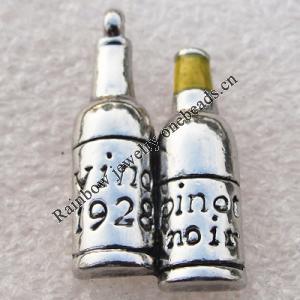 Pendant/Charm Zinc Alloy Jewelry Findings Lead-free, 23x12mm Hole:1.2mm, Sold Pkg of 500