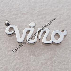 Pendant/Charm Zinc Alloy Jewelry Findings Lead-free, 23.5x9mm Hole:1.5mm, Sold Pkg of 500