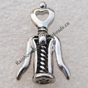 Pendant/Charm Zinc Alloy Jewelry Findings Lead-free, 23x13mm Hole:1.2mm, Sold Pkg of 500