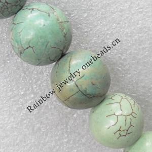 Turquoise Beads, Round 8mm Hole:About 1.5mm, Sold per 15.7-Inch Strand