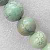 Turquoise Beads, Round 10mm Hole:About 1.5mm, Sold per 15.7-Inch Strand