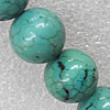 Turquoise Beads, Round 16mm Hole:About 1.5mm, Sold per 15.7-Inch Strand