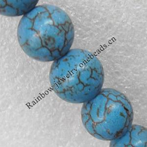 Turquoise Beads, Round 14mm Hole:About 1.5mm, Sold per 15.7-Inch Strand