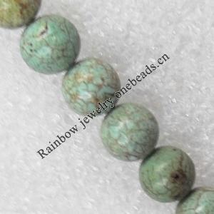 Turquoise Beads, Round 10mm Hole:About 1.5mm, Sold per 15.7-Inch Strand