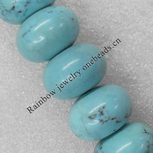 Turquoise Beads, Rondelle 10x6mm Hole:About 1.5mm, Sold per 15.7-Inch Strand