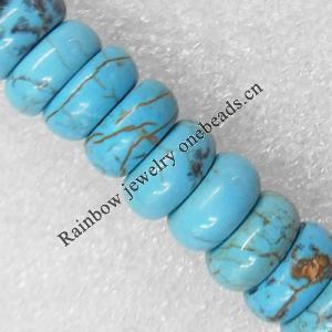 Turquoise Beads, Rondelle 10x6mm Hole:About 1.5mm, Sold per 15.7-Inch Strand