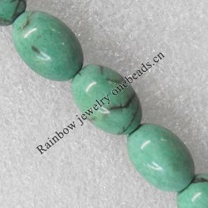 Turquoise Beads, Oval 6x10mm Hole:About 1.5mm, Sold per 15.7-Inch Strand