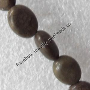 Turquoise Beads, Flat Oval 10x14mm Hole:About 1.5mm, Sold per 15.7-Inch Strand