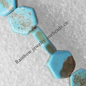 Turquoise Beads, Polygon 8x3mm Hole:About 1.5mm, Sold per 15.7-Inch Strand