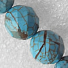 Turquoise Beads, Faceted Round 14m Hole:About 1.5mm, Sold per 15.7-Inch Strand