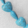 Turquoise Beads, Heart 16mm Hole:About 1.5mm, Sold per 15.7-Inch Strand