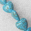 Turquoise Beads, Heart 14mm Hole:About 1.5mm, Sold per 15.7-Inch Strand