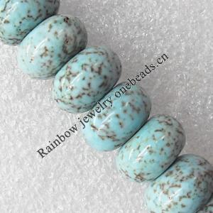 Turquoise Beads, Rondelle 18x7mm Hole:About 1.5mm, Sold per 15.7-Inch Strand