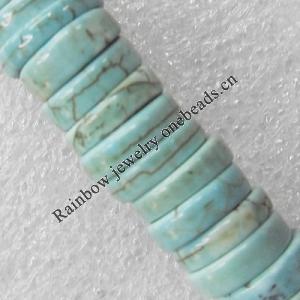 Turquoise Beads, Heishi 10x3mm Hole:About 1.5mm, Sold per 15.7-Inch Strand