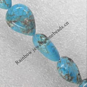 Turquoise Beads, Teardrop 13x18mm Hole:About 1.5mm, Sold per 15.7-Inch Strand