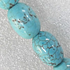 Turquoise Beads, Oval 6x10mm Hole:About 1.5mm, Sold per 15.7-Inch Strand