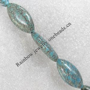 Turquoise Beads, Horse Eye 15x30mm Hole:About 1.5mm, Sold per 15.7-Inch Strand