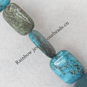 Turquoise Beads, Rectangle 13x18mm Hole:About 1.5mm, Sold per 15.7-Inch Strand