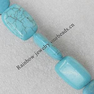 Turquoise Beads, Rectangle 13x18mm Hole:About 1.5mm, Sold per 15.7-Inch Strand