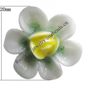 Porcelain Cabochons, No Hole Headwear & Costume Accessory, Flower Size:About 20mm, Sold By Bag