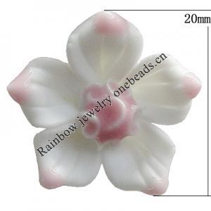 Porcelain Cabochons, No Hole Headwear & Costume Accessory, Flower Size:About 20mm, Sold By Bag