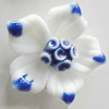 Porcelain Cabochons, No Hole Headwear & Costume Accessory, Flower Size:About 18mm, Sold By Bag