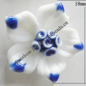 Porcelain Cabochons, No Hole Headwear & Costume Accessory, Flower Size:About 18mm, Sold By Bag