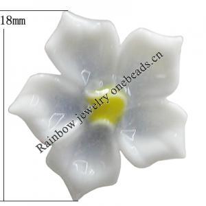 Porcelain Cabochons, No Hole Headwear & Costume Accessory, Flower Size:About 18mm, Sold By Bag