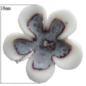Porcelain Cabochons, No Hole Headwear & Costume Accessory, Flower Size:About 18mm, Sold By Bag