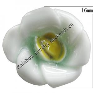 Porcelain Cabochons, No Hole Headwear & Costume Accessory, Flower Size:About 16mm, Sold By Bag