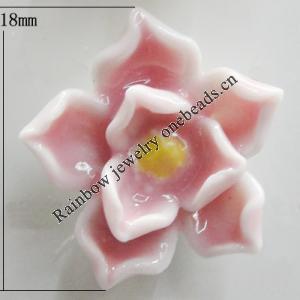 Porcelain Cabochons, No Hole Headwear & Costume Accessory, Flower Size:About 18mm, Sold By Bag