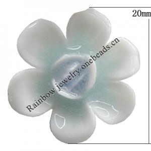 Porcelain Cabochons, No Hole Headwear & Costume Accessory, Flower Size:About 20mm, Sold By Bag