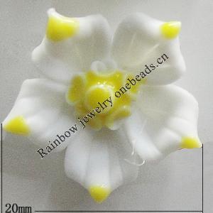 Porcelain Cabochons, No Hole Headwear & Costume Accessory, Flower Size:About 20mm, Sold By Bag