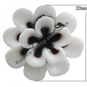 Porcelain Cabochons, No Hole Headwear & Costume Accessory, Flower Size:About 20mm, Sold By Bag