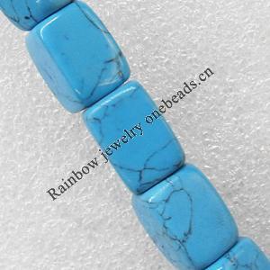 Turquoise Beads, Rectangle 13x13x18mm Hole:About 1.5mm, Sold per 15.7-Inch Strand