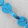 Turquoise Beads, Flat Round 15mm Hole:About 1.5mm, Sold per 15.7-Inch Strand