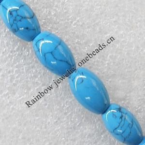 Turquoise Beads, Oval 10x16mm Hole:About 1.5mm, Sold per 15.7-Inch Strand