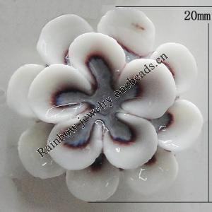 Porcelain Cabochons, No Hole Headwear & Costume Accessory, Flower Size:About 20mm, Sold By Bag