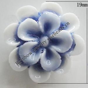 Porcelain Cabochons, No Hole Headwear & Costume Accessory, Flower Size:About 19mm, Sold By Bag